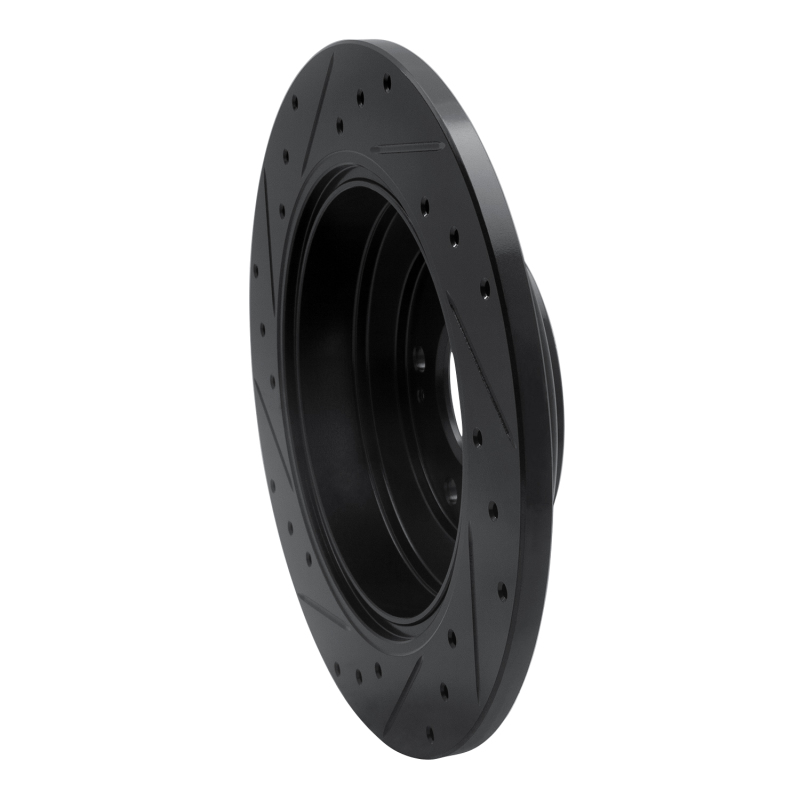 Hyundai Genesis Coupe Brake Rotor (1) - Rear Right - R1 Concepts - Drilled & Slotted - Black - `10-`16